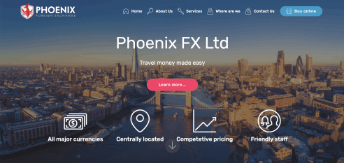 Phoenix FX website screenshot