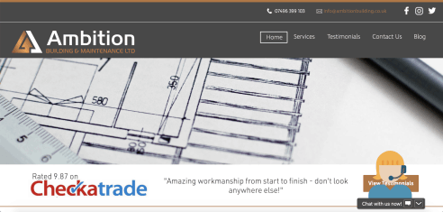 Ambition Building and Maintenance website screenshot